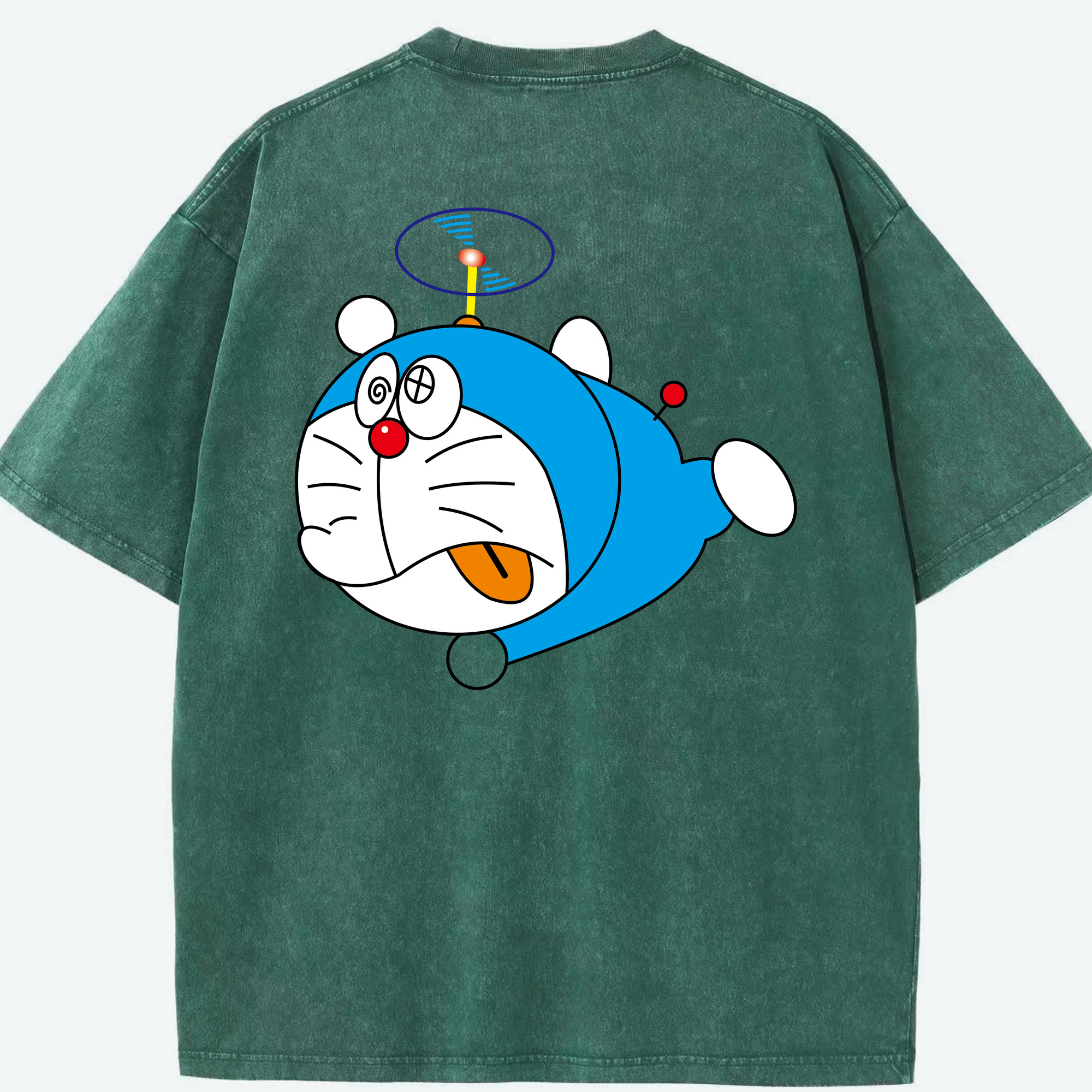 （画像用） ドラえもん Doraemon 綿100% ヴィンテージ風 半袖Tシャツ（背面プリント）